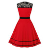 Vintage Rockabilly Rød Aftenkjole