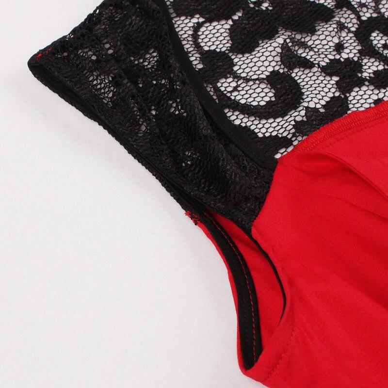 Vintage Rockabilly Rød Aftenkjole