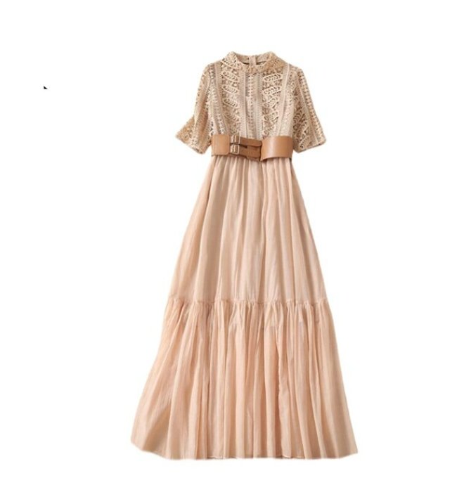 Vintage Blekrosa Blondekjole