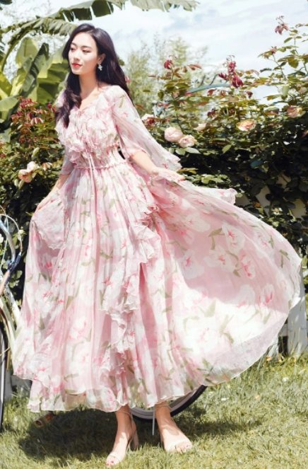 Vintage Rosa Blondekjole