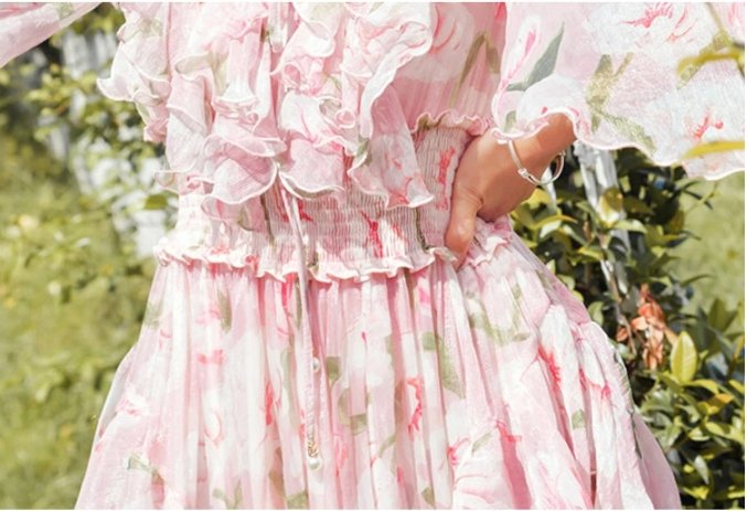 Vintage Rosa Blondekjole