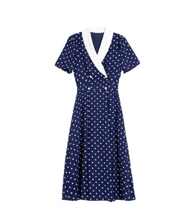 Vintage Polka Dot Rett Kjole