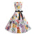 Hvit Vintage Blusset Kjole Med Varme Blomster