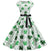 Vintage Hvit Polka Dot Blomsterutsving Kjole