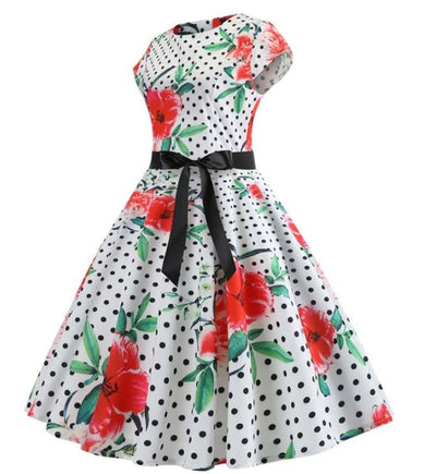 Vintage Poppies Flared Dress