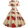 Vintage Gule Blomster Blusset Kjole