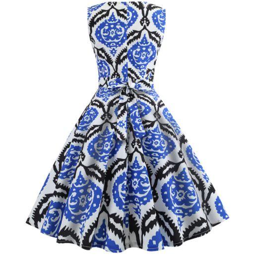 50-Talls Svart Og Blå Kjole