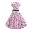 Vår Vintage Rosa Blusset Kjole