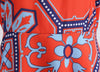 Vintage Røde Blomster Blusset Kjole