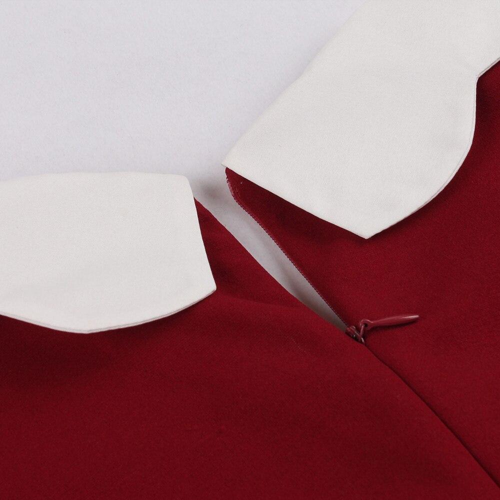 Rød Femtitallskjole Peter Pan Krage