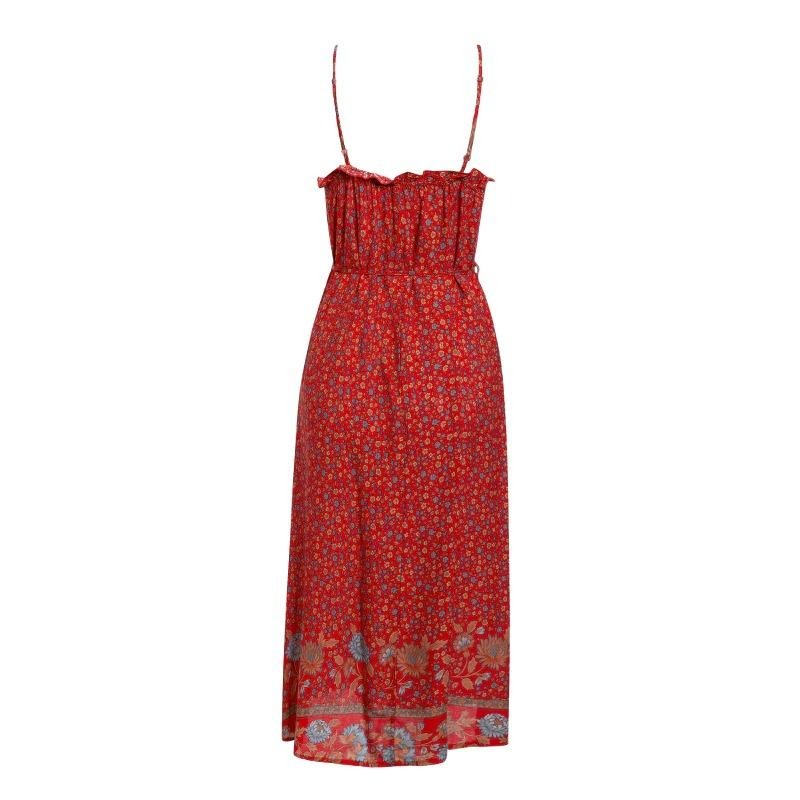 Vintage Rød Blomsterkjole