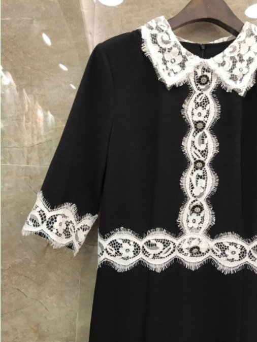 Vintage Svart Slirekjole