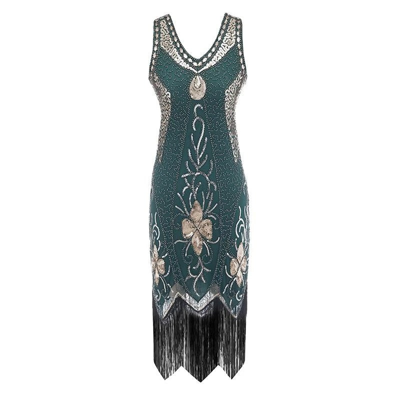 Gatsby-Kjole - Charleston Green