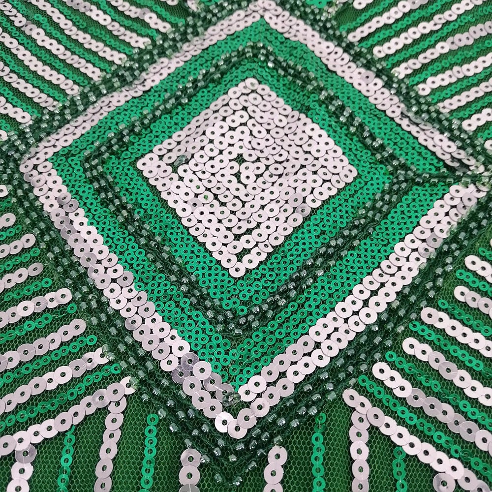 Grønn Kort Gatsby-Kjole