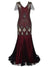 Burgund Haute Couture Lang Gatsby-Kjole