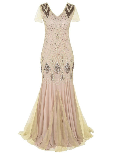 Elfenben Haute Couture Lang Gatsby-Kjole