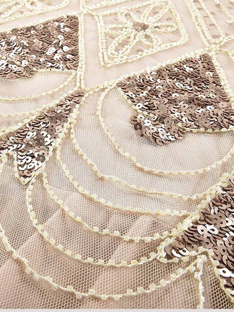 Elfenben Haute Couture Lang Gatsby-Kjole