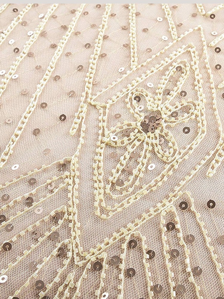 Elfenben Haute Couture Lang Gatsby-Kjole