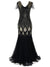 Sort Og Gull Lang Haute Couture Gatsby-Kjole