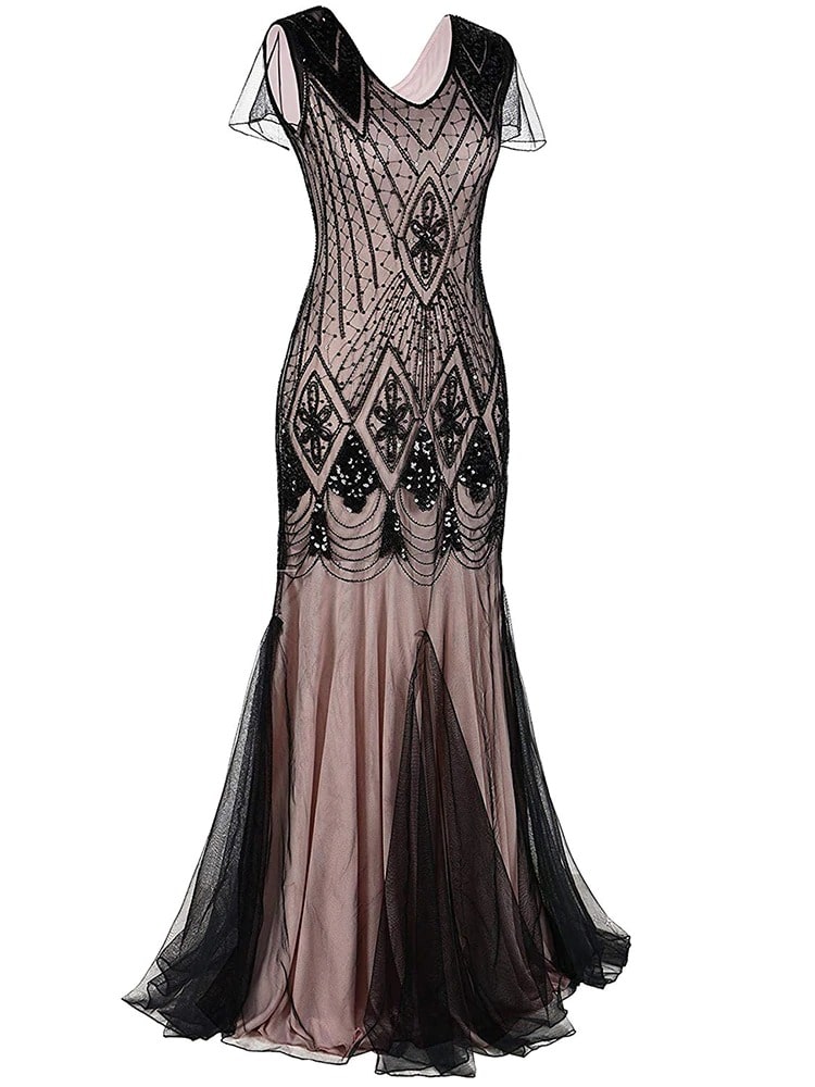 Rosa Haute Couture Lang Gatsby-Kjole