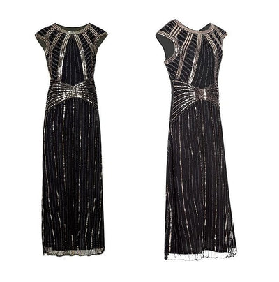 Lang Svart Gatsby-Kjole