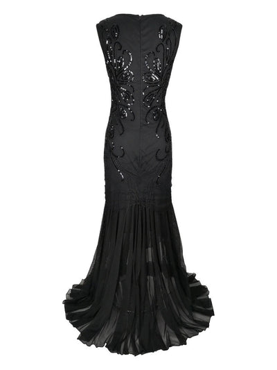 Lang Gatsby-Kjole - Retro Chic Black