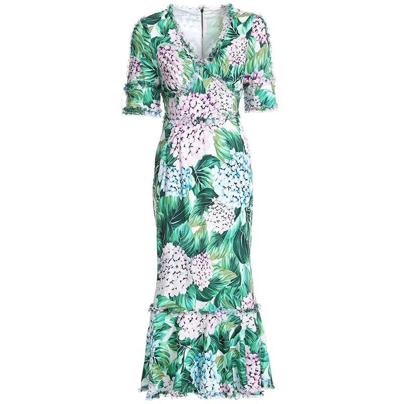 Kjole Med Vintage Print