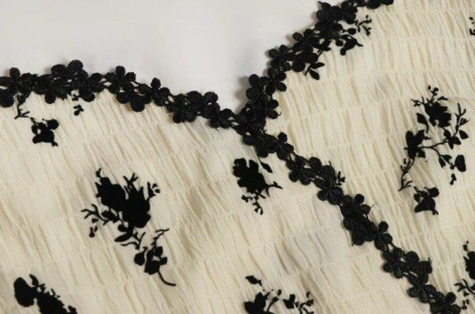 Vintage Khaki Floral Lang Kjole