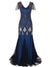 Lang Blå Haute Couture Gatsby-Kjole