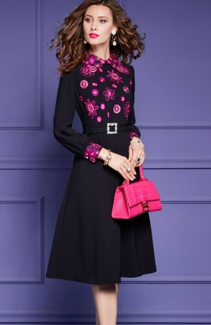 Lang Vintage Blomsterkjole