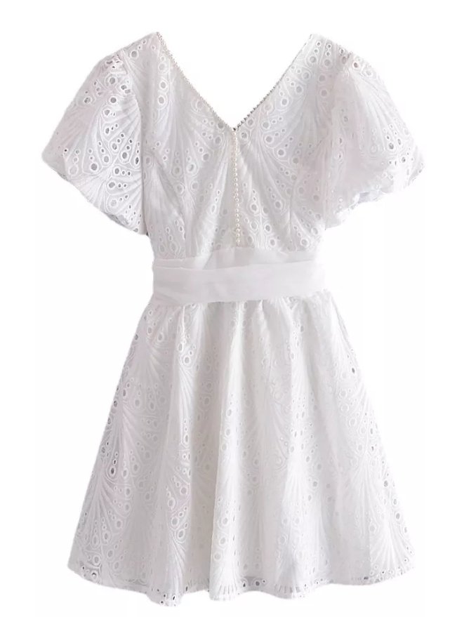 Kort Vintage Brudekjole