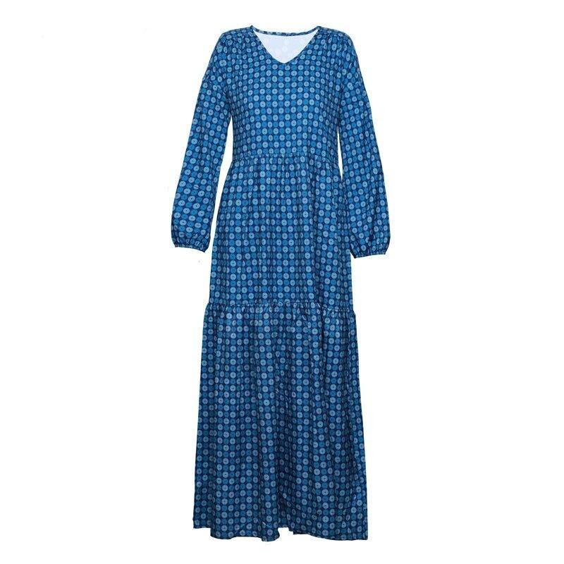 Blå Vintage Maxikjole