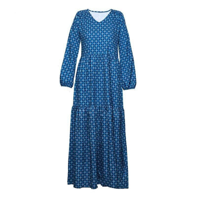 Blå Vintage Maxikjole