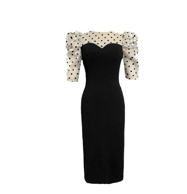Vintage Polka Dot Midi-Kjole
