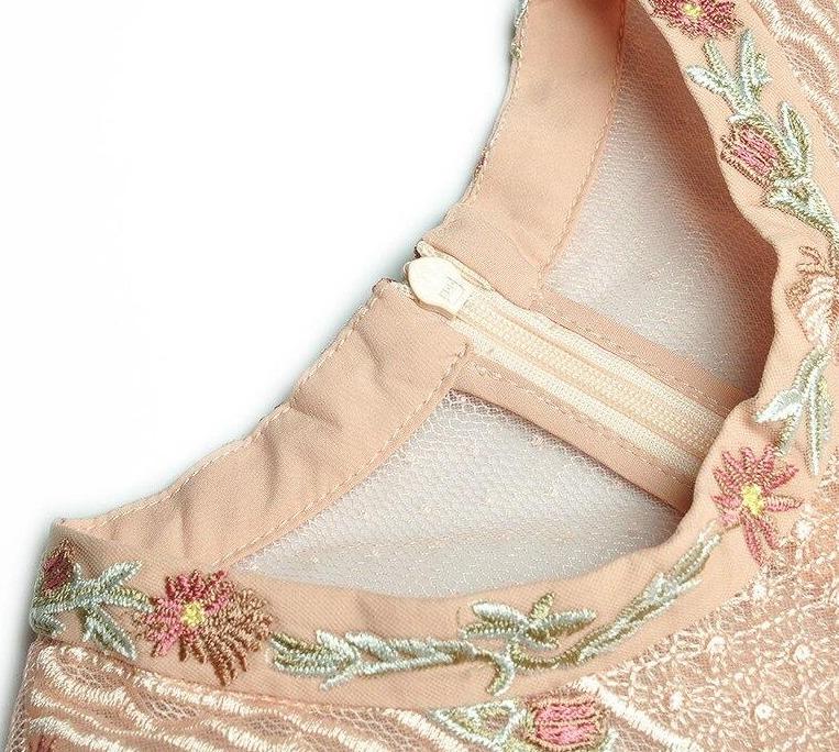 Mellomlang Kjole 30-Talls 40-Talls Rosa