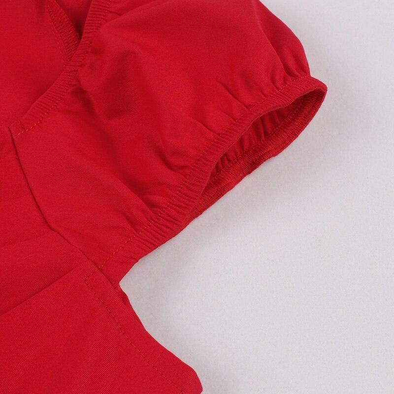 Rød 60-Talls Stroppeløs Kjole