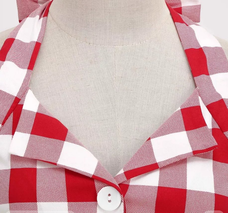 Rød 50-Talls Retro Kjole