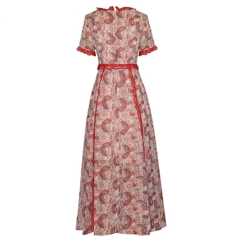 Rød Vintage Blondekjole