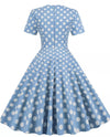 Blå Kjole I Vintagestil Fra 50-Tallet