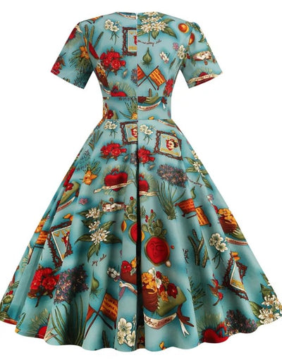 Kjole I Vintage Deco-Stil Fra 50-Tallet