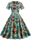 Kjole I Vintage Deco-Stil Fra 50-Tallet