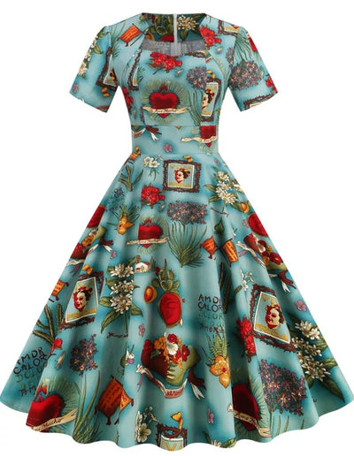 Kjole I Vintage Deco-Stil Fra 50-Tallet