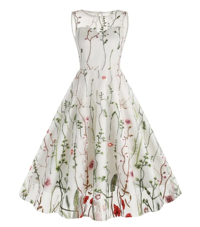 Vintage Blomsterkjole I 50-Tallsstil
