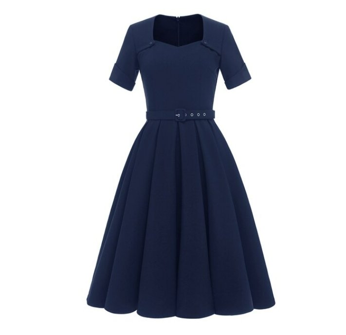 50-Talls Vintage Marine Stil Kjole
