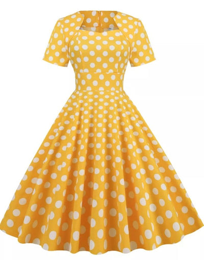 Kjole I 50-Tallsstil Vintage Nyheter Gul