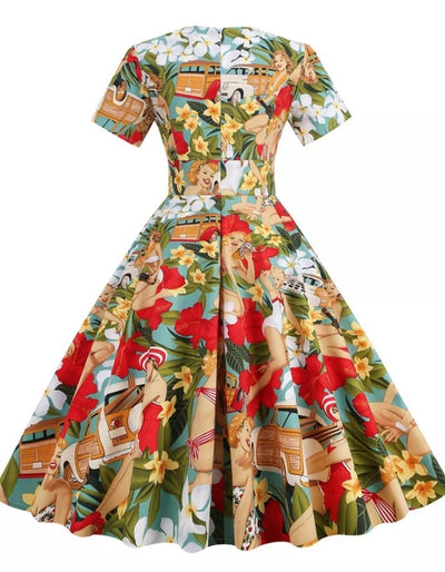 Vintage Patchwork-Kjole Fra 50-Tallet