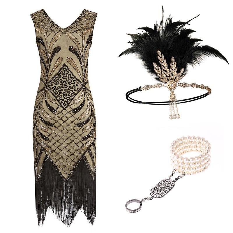 20-Talls Gatsby Style Dress Champagne