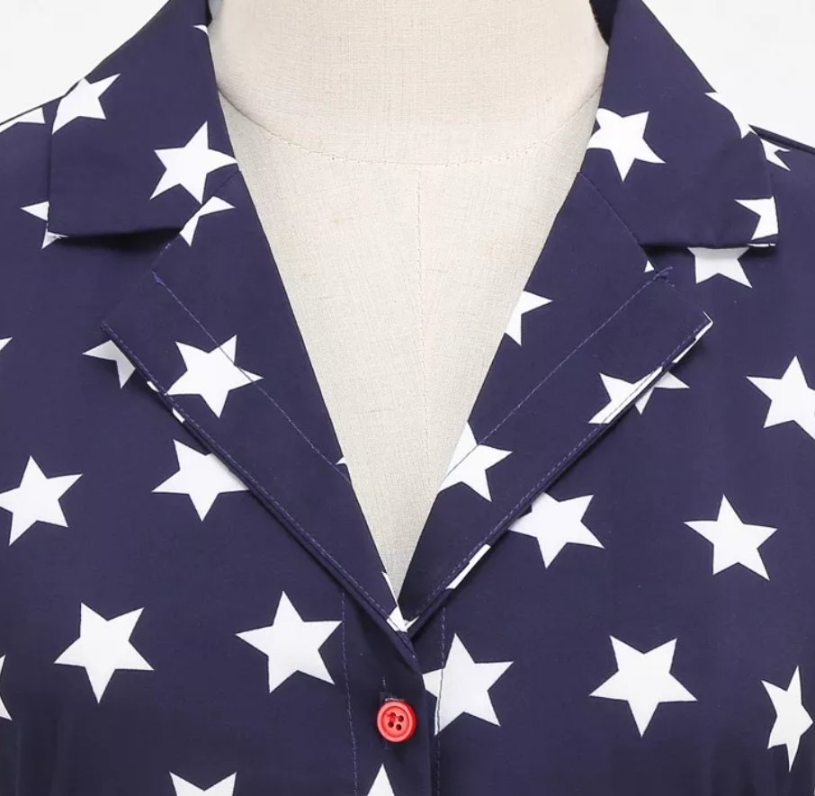 Kjole I 60-Tallsstil For Kvinner, Kongeblå