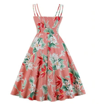 Plus Size Vintage Style Dress Pink
