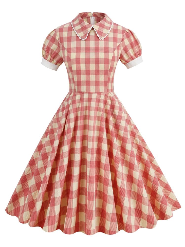 Gingham-Kjole Fra 60-Tallet